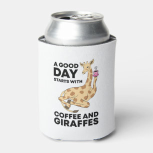 Porta-lata Um Bom Dia Começa Com Café E Girafa Engraçado