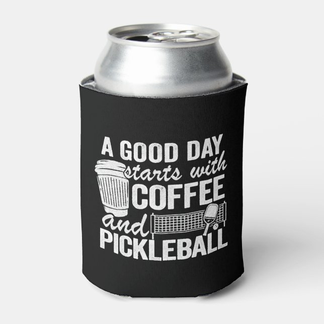 Porta-lata Um Bom Dia Começa Com Café E Pickleball (Can Front)