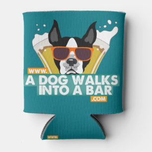 Porta-lata Um cão anda em um bar - colora a cerveja Coozie