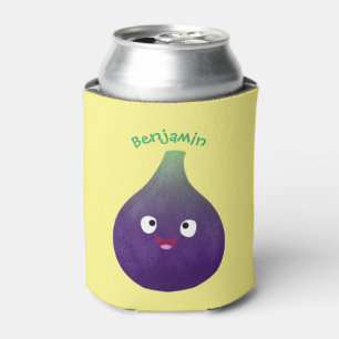 Porta-lata Um desenho animado de fruta roxo e giro