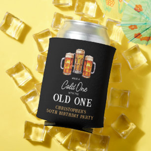 Porta-lata Um Frio Com A Cerveja Do Velho Aniversário De 50 A