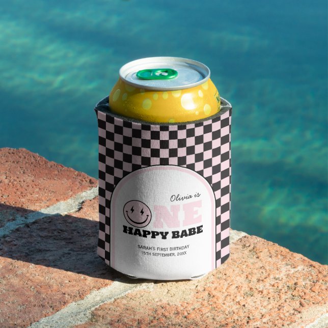 Porta-lata Um primeiro aniversario Rosa Feliz, Meninas de Beb (Piscina in situ)