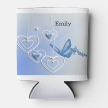 Uma borboleta e corações