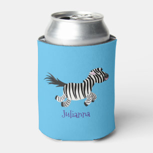 Porta-lata Uma ilustração de desenho animado com zebra kawa