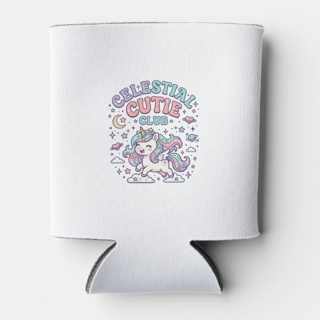Porta-lata Unicórnio Clube de Cute Celestial Estilo Retro Pro (Frente)