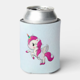 Porta-lata Unicórnio Cor-de-Rosa Bonito com Asas