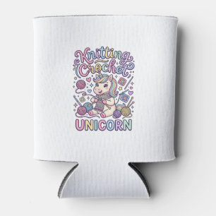 Porta-lata Unicórnio de Tricô Crochê Unicórnio Encantador Bra