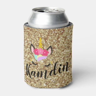 Porta-lata Unicórnio Personalizado, Dourado, que Koozie pode 