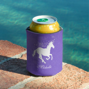 Porta-lata Unicórnio Roxo Personalizado Pode Resfriar