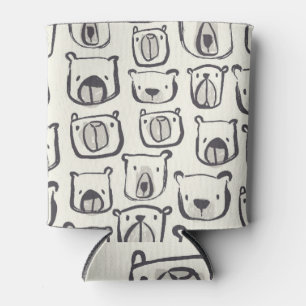 Porta-lata Urso bonitinho, padrão sem costura desenhado à mão
