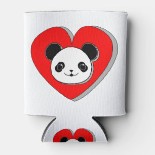 Porta-lata Urso De Panda Bonito E Desenho De Coração Vermel