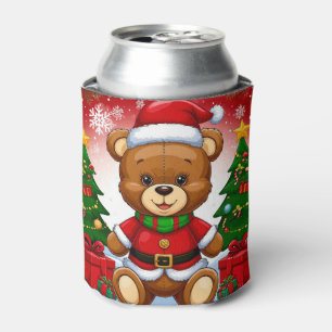 Porta-lata Urso de Pelúcia Adorável em Traje de Papai Noel