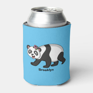 Porta-lata Urso panda bonito e feliz com desenho animado