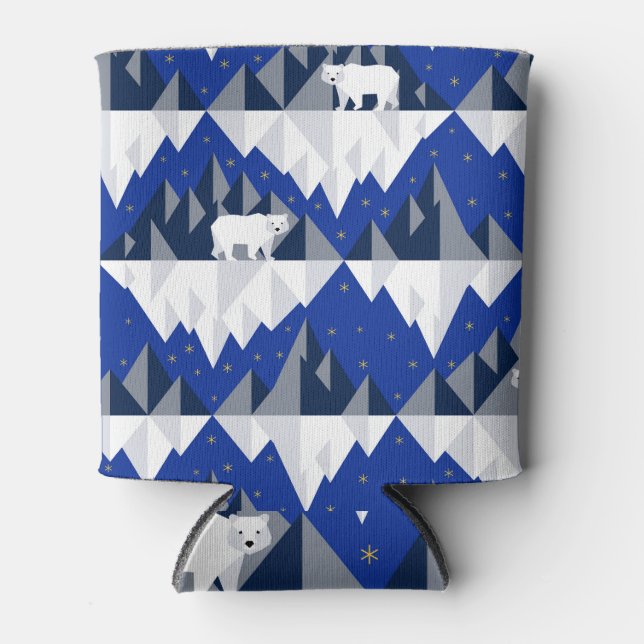 Porta-lata Urso Polar no Padrão Iceberg Sem Olhos. (Frente)