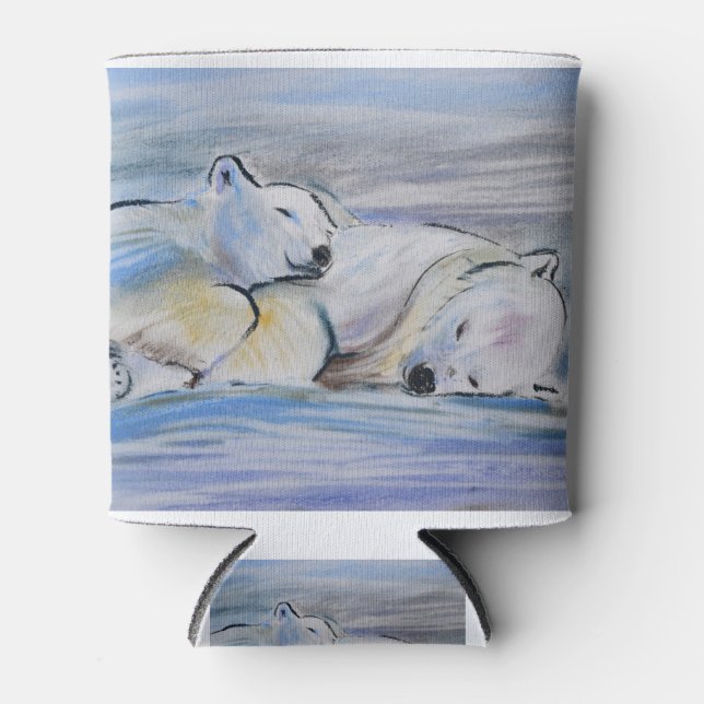 Porta-lata Ursos Polares Dormindo (Frente)