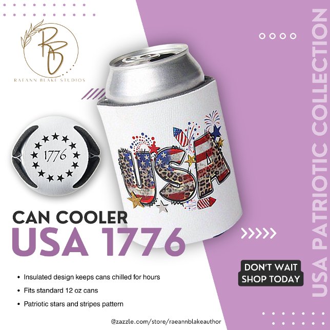 Porta-lata USA 1776 Can Cooler (Criador carregado)