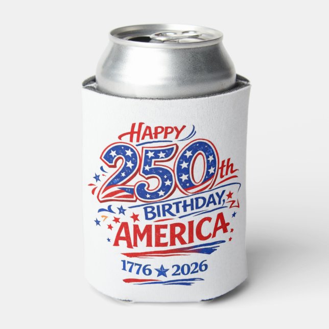 Porta-lata USA America 250th Anniversary Patriotic (Can Front)