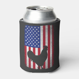 Porta-lata USA American Flag Rooster Lover 4 de julho