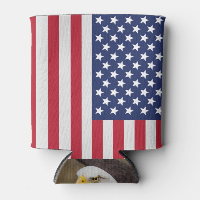 Porta-lata USA Flag Beeve Cooler - American Bald Eagle (Frente)