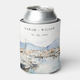 Porta-lata Ushuaia, Argentina Watercolor Landscape Wedding