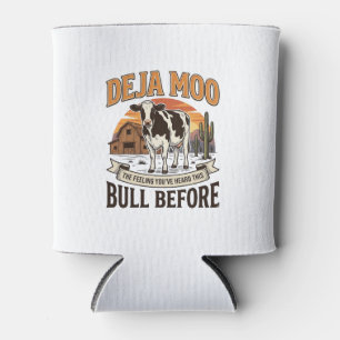 Porta-lata Vaca engraçada Deja Moo desenho de camisa ocidenta