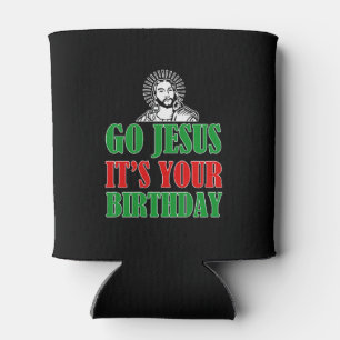 Porta-lata Vai Jesus que é sua camisa engraçada do Natal do