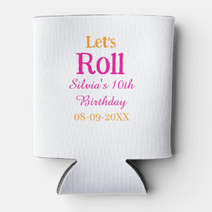 Porta-lata Vamos rolo feliz 10º aniversário adicione nome ret