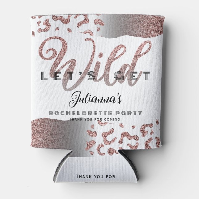 Porta-lata Vamos Rosa Obter Bachelorette Impressa Animal Selv (Frente)