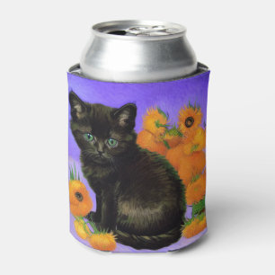 Porta-lata Van Gogh Black Kitten com Girassóis