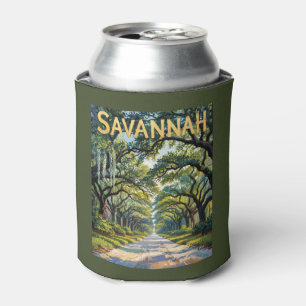 Porta-lata Van Gogh Retro Savannah Geórgia Avenida Oak Viagem