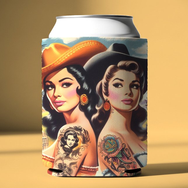 Porta-lata Vaqueiras Tatuadas Vintage (Criador carregado)