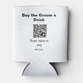 Porta-lata varrido QR scan para pagar uma bebida ao noivo pad