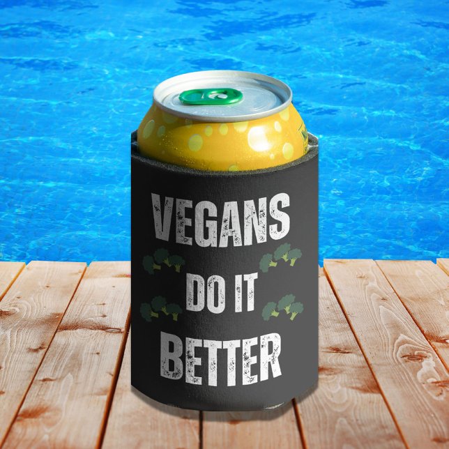 Porta-lata Vegans Fazem Melhor Slogan Vegan Engraçado (Criador carregado)