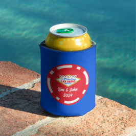 Porta-lata Vegas Poker Chip Casado com Can Cooler