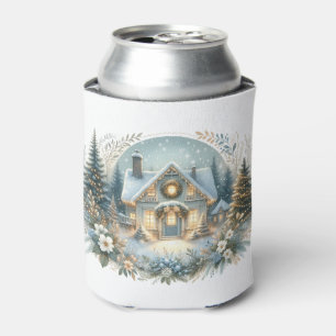 Porta-lata Vela Coluna Cena de Cabana Nevada