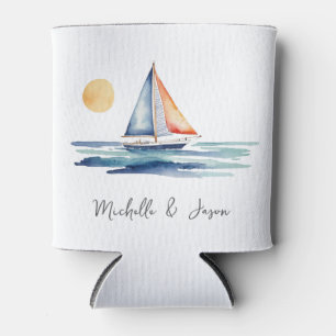 Porta-lata Velero Moderno Aquarela Náutica Personalizada