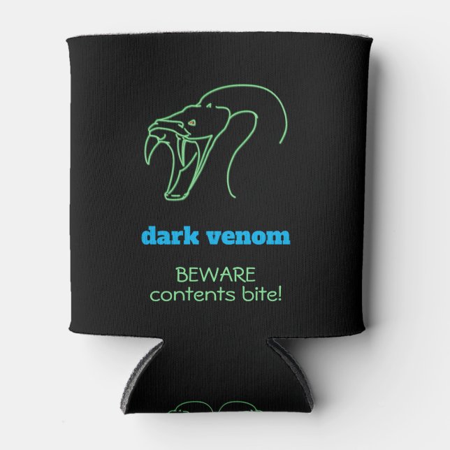 Porta-lata Veneno escuro com mordida - Cobra e Presas (Frente)