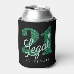 Porta-lata Verde 21 e Jurídico Na moda aniversário de 21