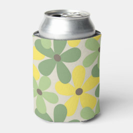 Porta-lata Verde Amarelo Floral Elegante Botânico