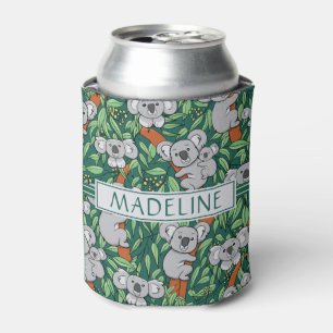 Porta-lata Verde-caçador personalizado de padrão Koala