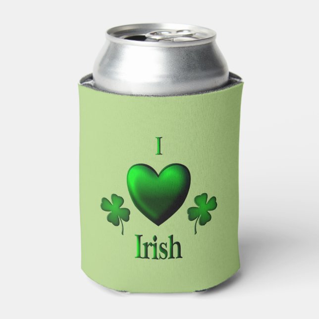 Porta-lata Verde mim irlandês do coração (Can Front)
