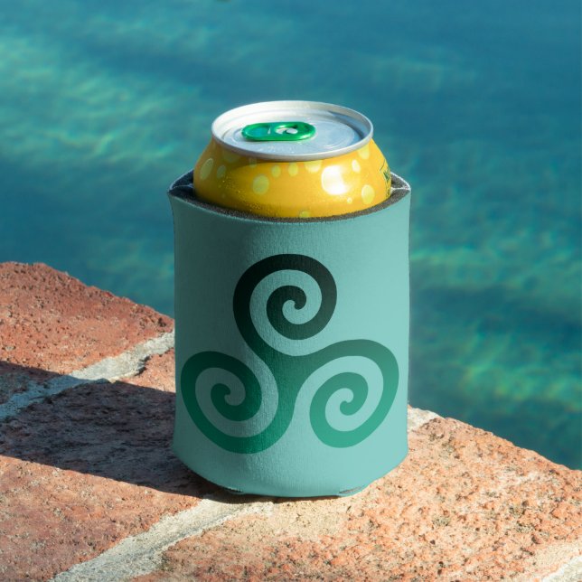 Porta-lata Verde Triskele Símbolo Celta Antigo Mint (Piscina in situ)