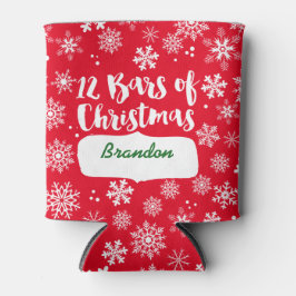 Porta-lata Vermelho 12 Bares de Natal e Flocos de Neve