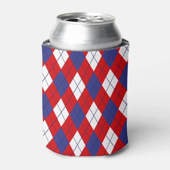 Porta-lata Vermelho,Branco,Azul Argyle 1 BEBIDA ARREFECHA (Can Front)