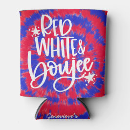 Porta-lata Vermelho Branco Burguesia 4 de Julho Tie Dye Despe