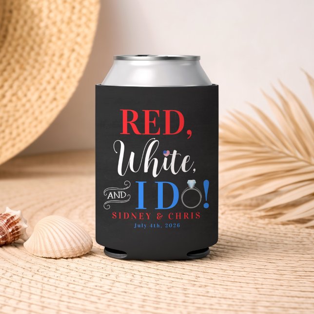 Porta-lata Vermelho Branco & Eu Caso  (Criador carregado)