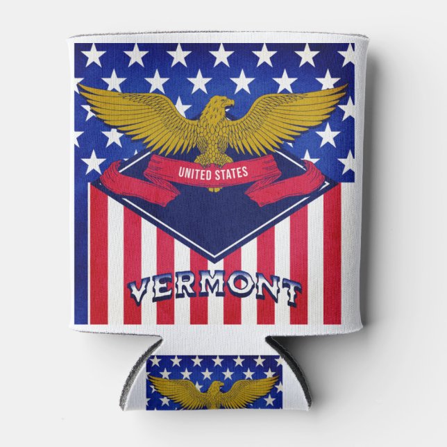 Porta-lata Vermont USA Flag (Frente)