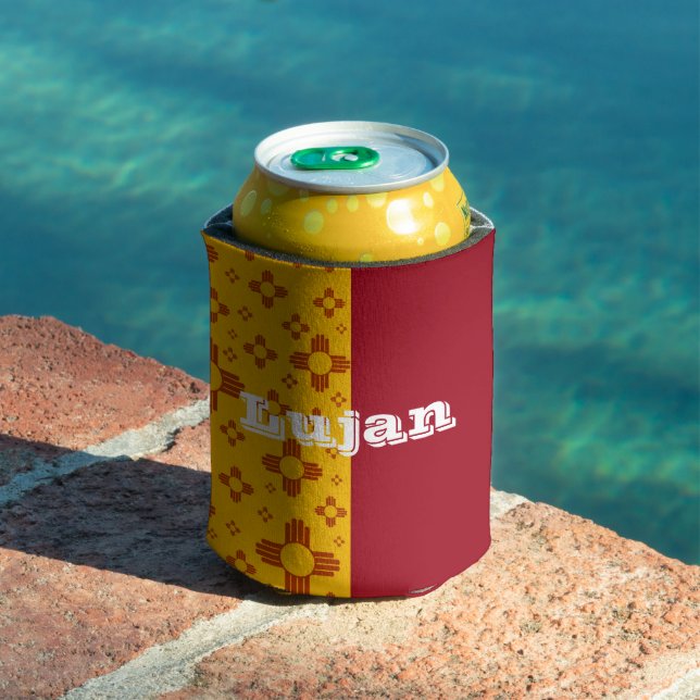 Porta-lata Vertical Stripes Zia Sun Vermelho Amarelo Novo Méx (Piscina in situ)