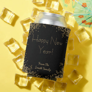 Porta-lata Véspera de Ano Novo, Dourado e Partido Negro