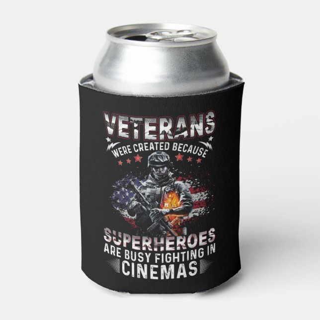 Porta-lata Veteranos Porque Super-Heróis Ocupados em Cinemas (Can Front)
